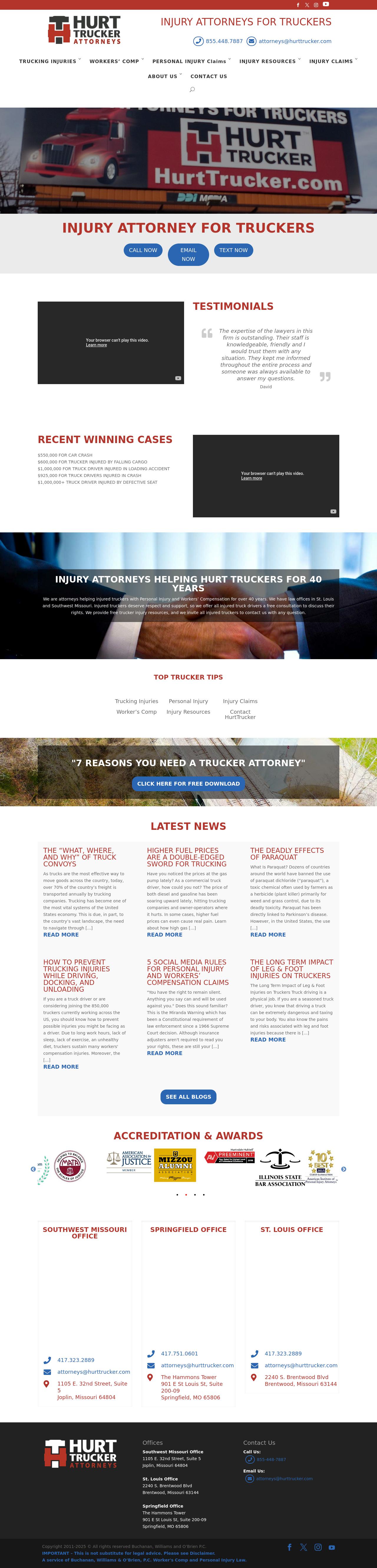 Hurt Trucker Attorneys - St. Louis MO Lawyers