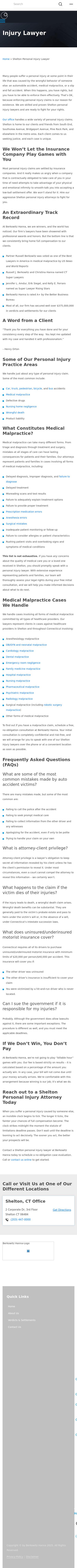 Berkowitz Hanna Malpractice & Injury Lawyers - Shelton CT Lawyers