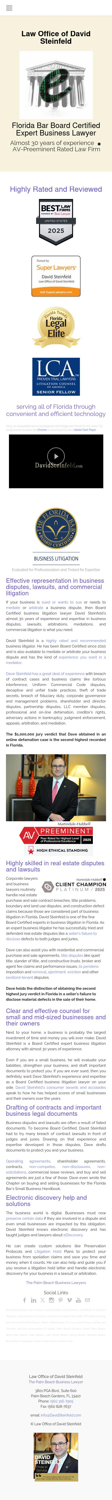 Law Office of David Steinfeld, P.L. - Palm Beach Gardens FL Lawyers