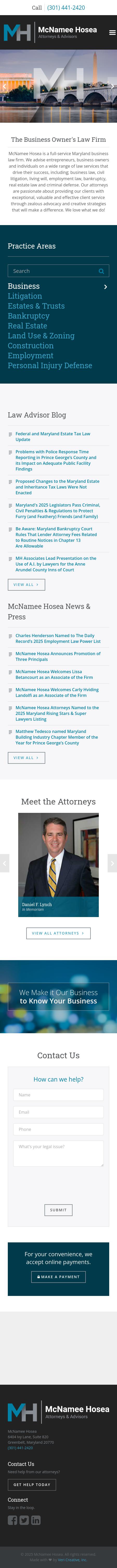 McNamee, Hosea, Jernigan, Kim, Greenan & Lynch, P.A. - Annapolis MD Lawyers