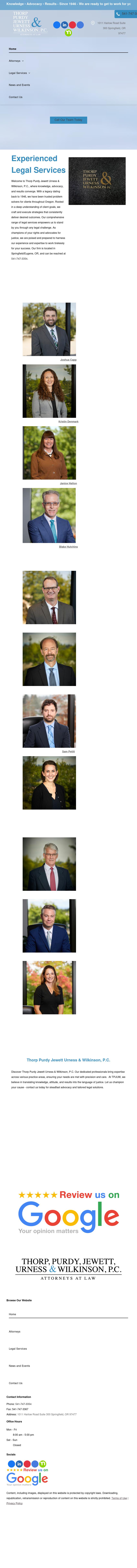Thorp Purdy Jewett Urness & Wilkinson PC - Springfield OR Lawyers