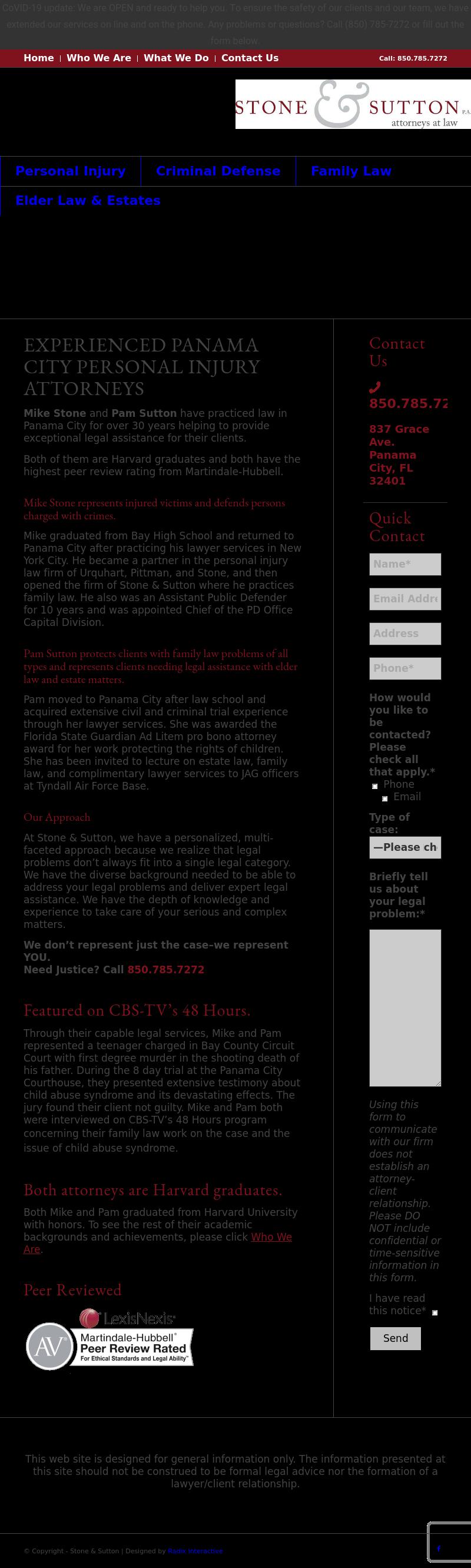 Stone & Sutton, P.A. - Panama City FL Lawyers