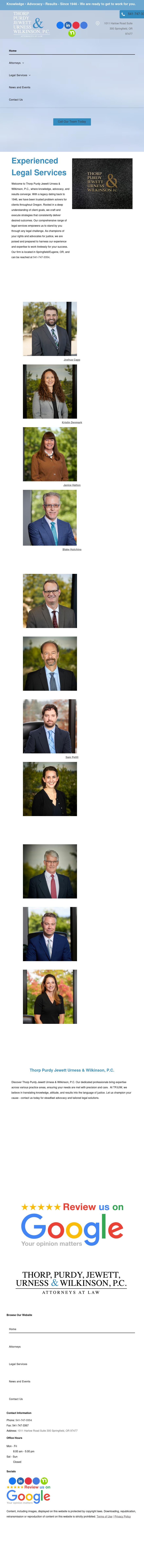 Thorp Purdy Jewett Urness & Wilkinson PC - Springfield OR Lawyers