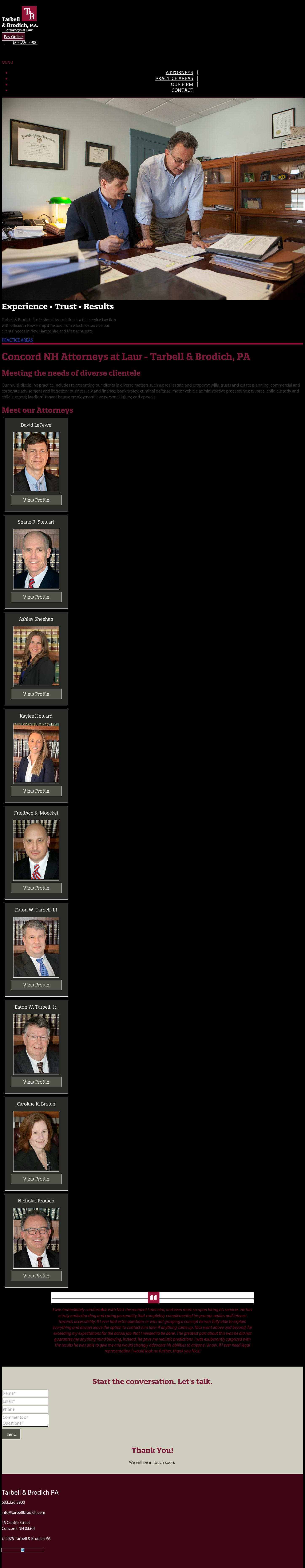 Tarbell Professional Association - Concord NH Lawyers