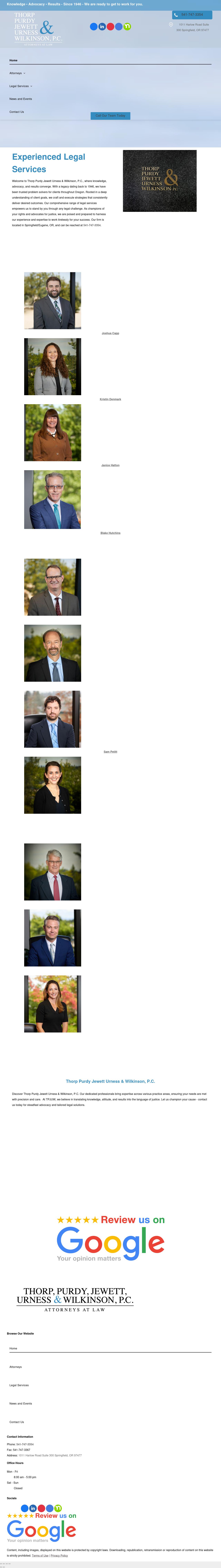 Thorp Purdy Jewett Urness & Wilkinson PC - Springfield OR Lawyers